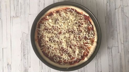 пицца карбонара с беконом