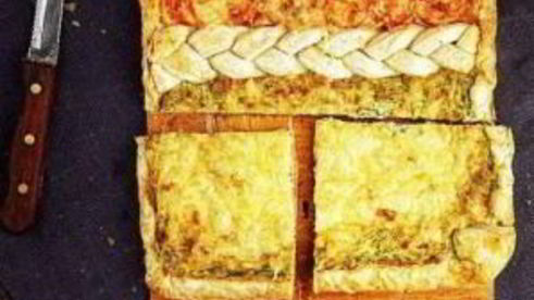 пицца на слоеном тесте