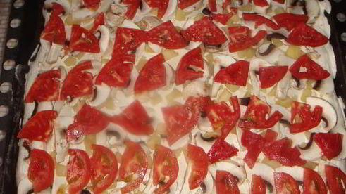 пицца ориентале с белым соусом