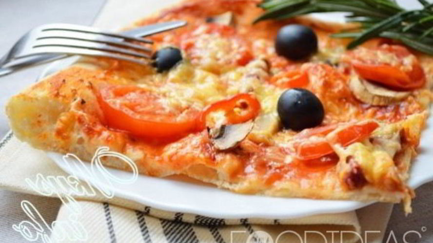 Рецепт пиццы с грибамии и колбасой