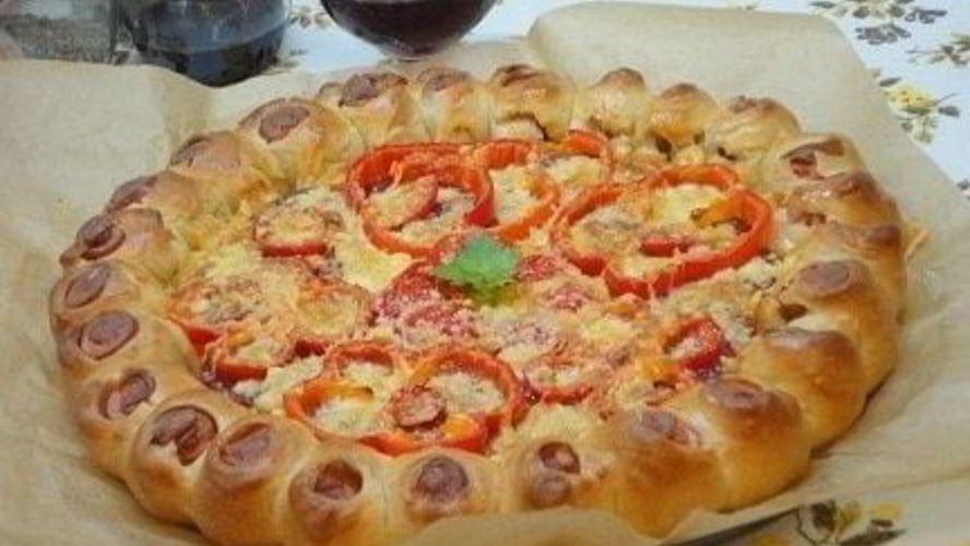Рецепт пиццы с сосисками