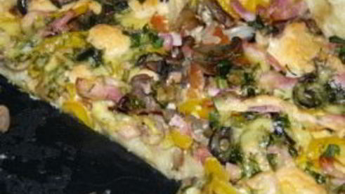 пицца с сыром и грибами