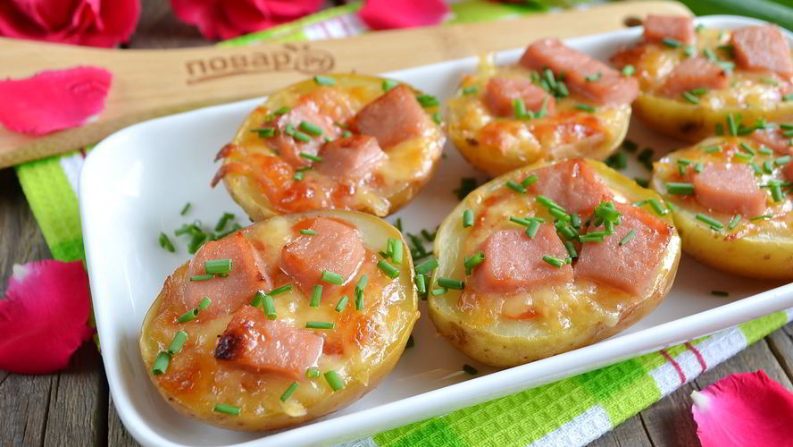 Рецепт пиццы в картофельных лодочках