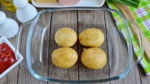 пицца в картофельных лодочках