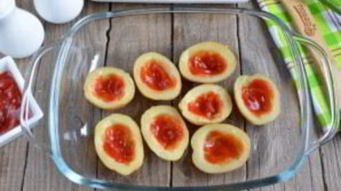 пицца в картофельных лодочках