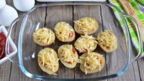 пицца в картофельных лодочках