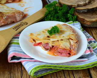 Пицца в лаваше на сковороде