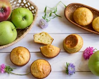 Порционная яблочная шарлотка