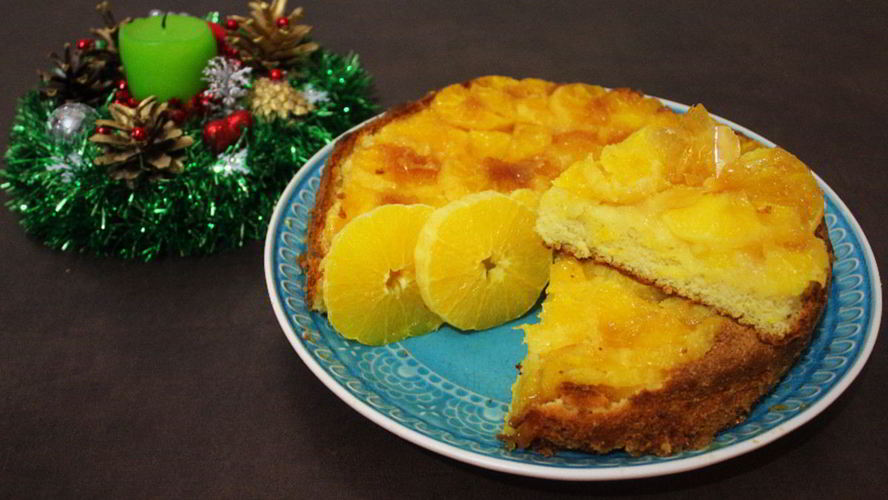 Рецепт шарлотки с карамелизованными апельсинами