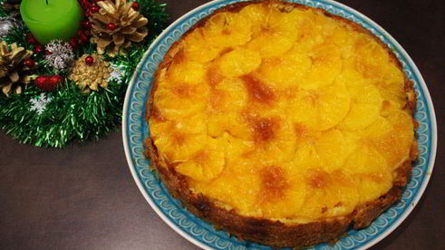 шарлотка с карамелизованными апельсинами