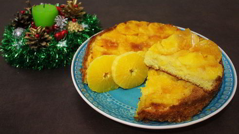 шарлотка с карамелизованными апельсинами