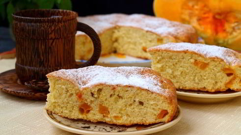шарлотка с запеченной тыквой