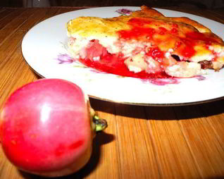 Творожная шарлотка с райскими яблочками