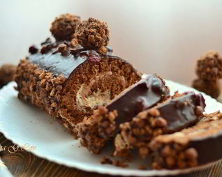 Шоколадно-трюфельный рулет