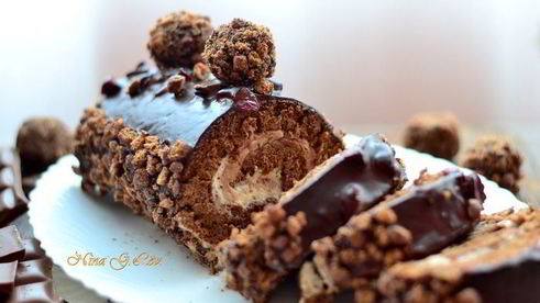 шоколадно-трюфельный рулет