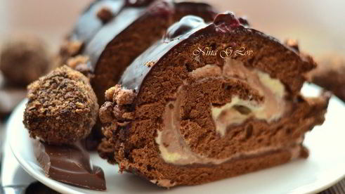 шоколадно-трюфельный рулет