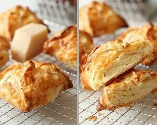 Слойки с сыром и творогом