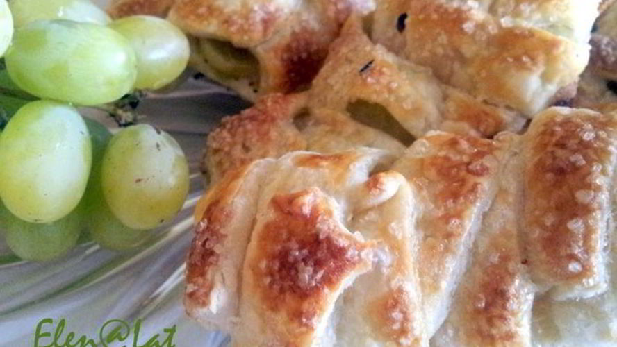 Рецепт слоек с виноградом