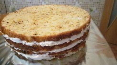 бисквитный торт с кремом из сгущенки