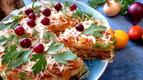 кабачковый торт мозаика