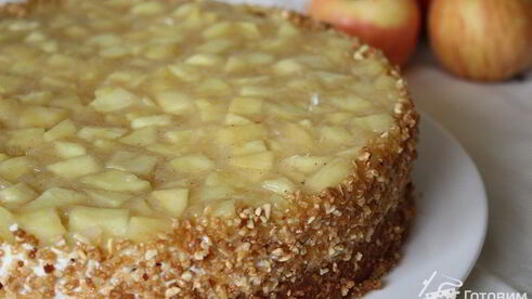 маково-яблочный торт