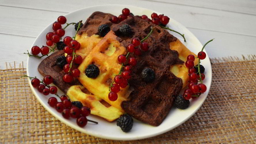 Рецепт шоколадна-ванильных вафель