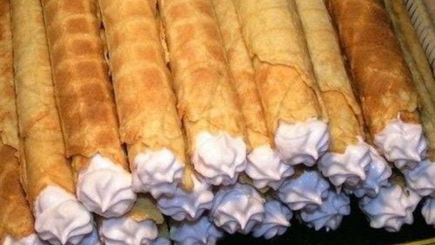 Рецепт вафельных трубочек с кремом