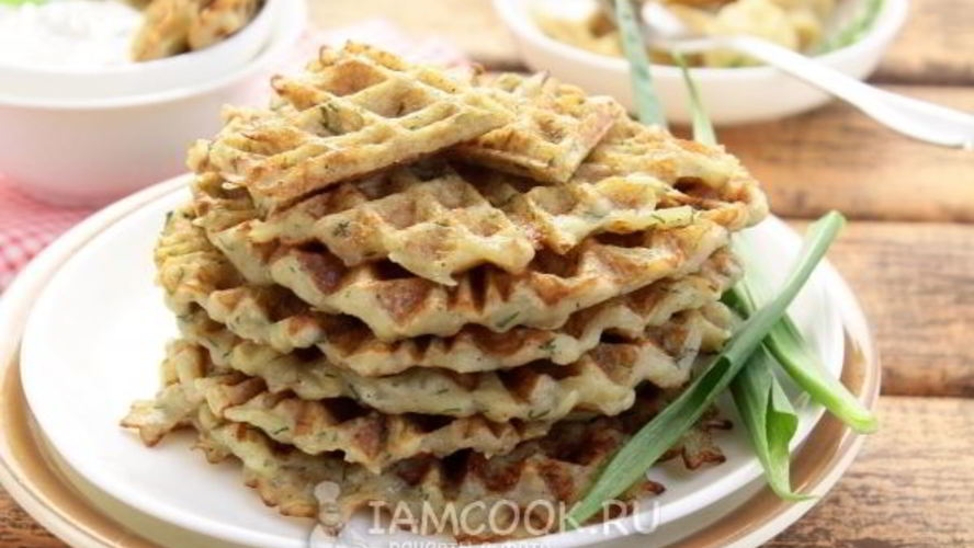 Рецепт вафель из картофеля с укропом