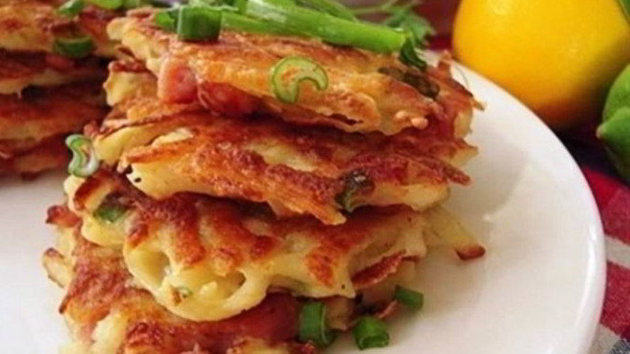 Рецепт венских вафель с ветчиной и сыром на сковороде