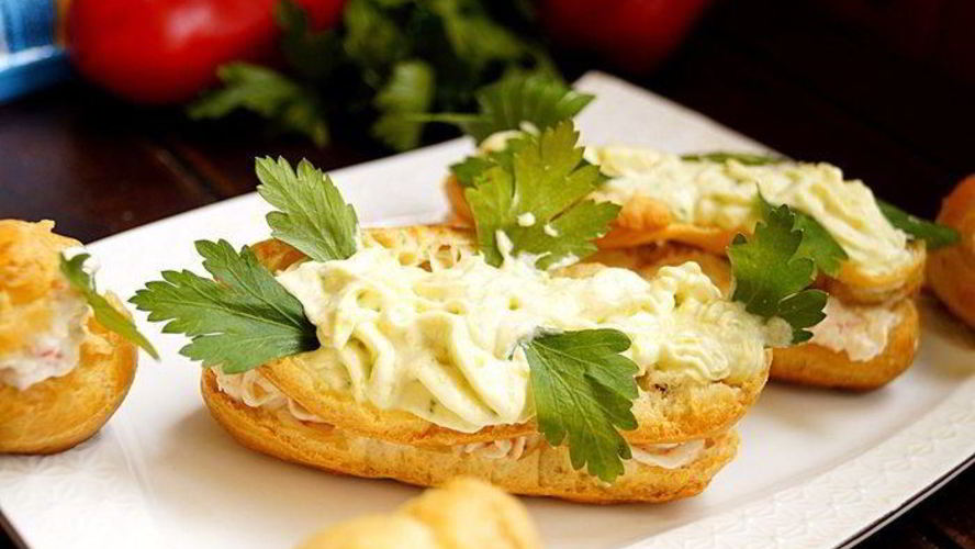 Рецепт эклеров с крабовой начинкой