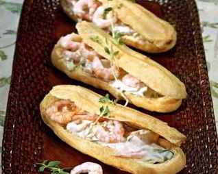 Эклеры с креветками