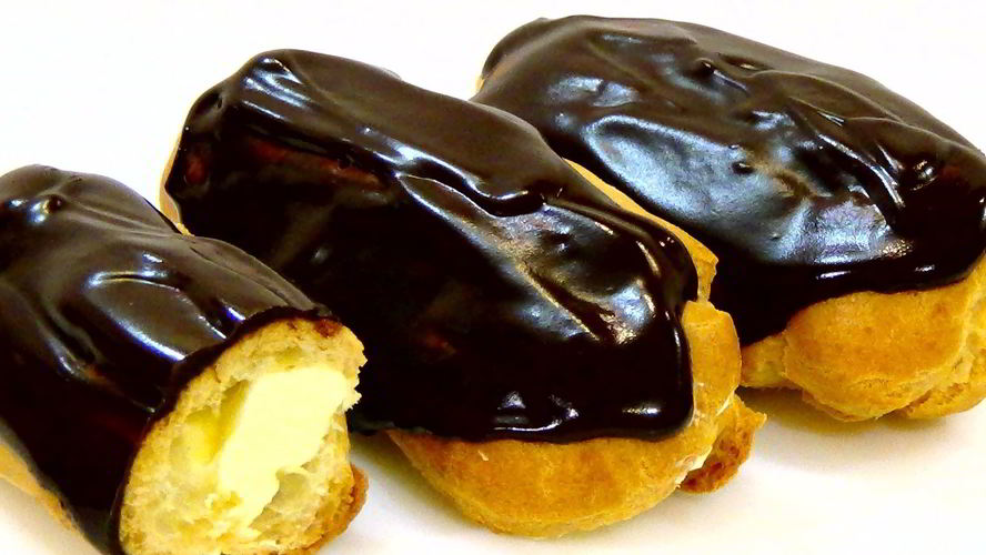 Рецепт эклеров с шоколадной помадкой и масляным кремом