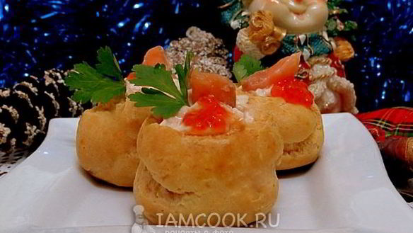 Рецепт Закусочных профитролей с лососем