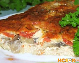 Куриная запеканка с грибами