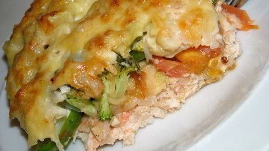 Рецепт овощной запеканки с сыром и куриным фаршем