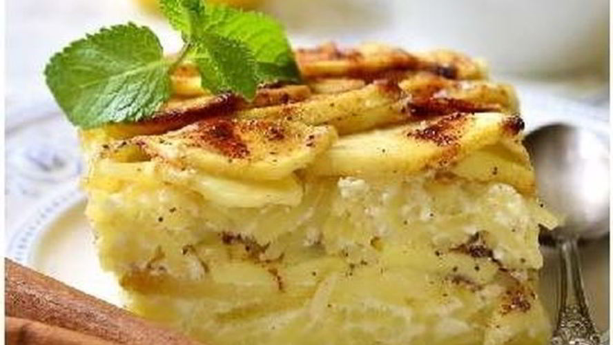 Рецепт творожной запеканки из макарон с яблоками