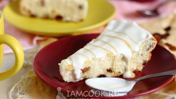 Рецепт Творожной запеканки с изюмом в мультиварке