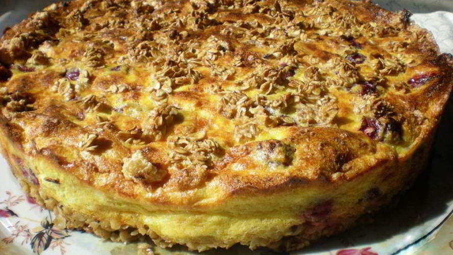 Рецепт творожно-овсяной запеканка