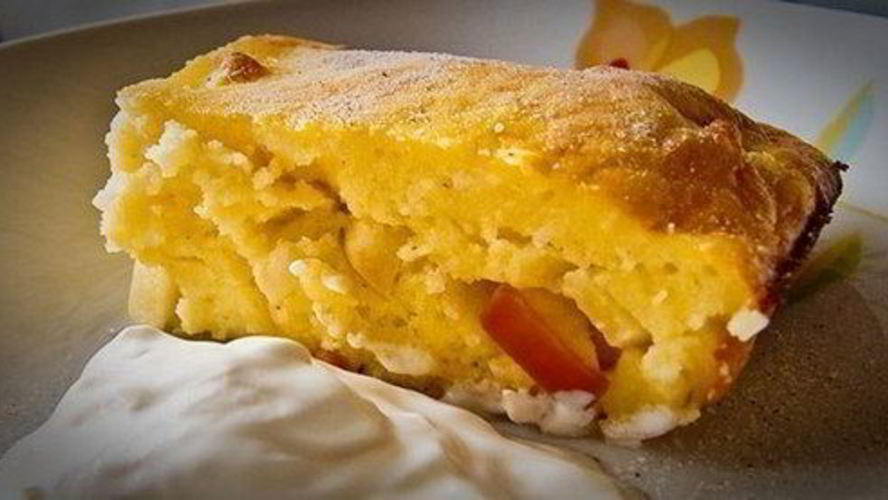 Рецепт яблочно-банановой творожная запеканка