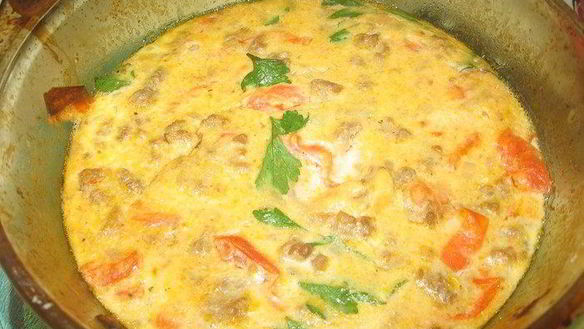 Рецепт Яичной запеканки с мясом