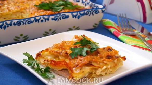 Рецепт Запеканки из свинины с картофелем в духовке