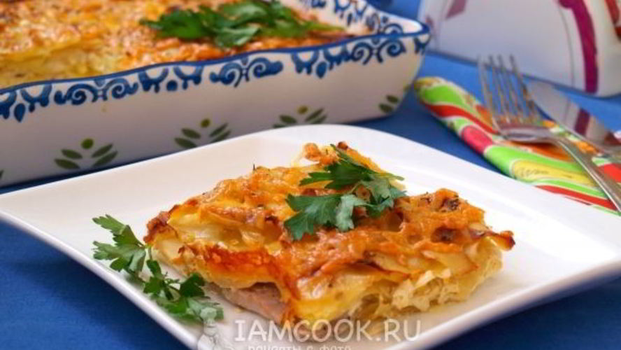 Рецепт запеканки из свинины с картофелем в духовке