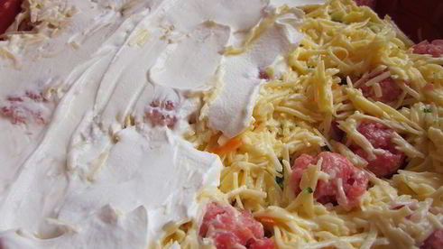 запеканка с брокколи и мясными шариками