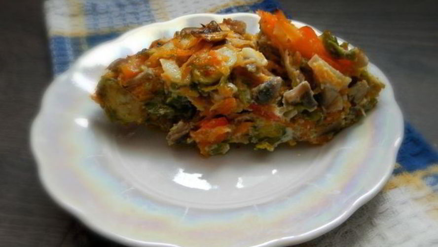 Рецепт запеканки с брюссельской капустой и шампиньонами