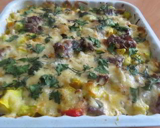 Запеканка с мясом и тыквой