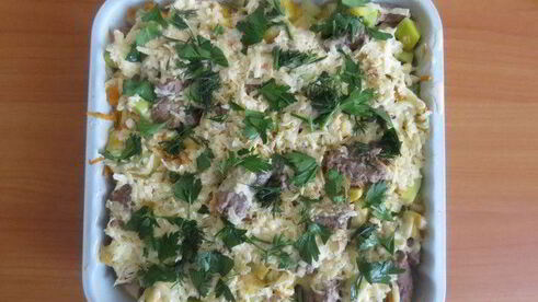 запеканка с мясом и тыквой