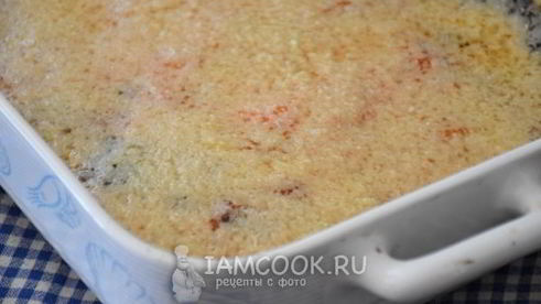 запеканка с овощами, сыром и фаршем из индейки