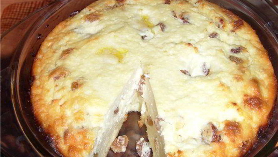 Рецепт запеканки творожной с изюмом и ванилью