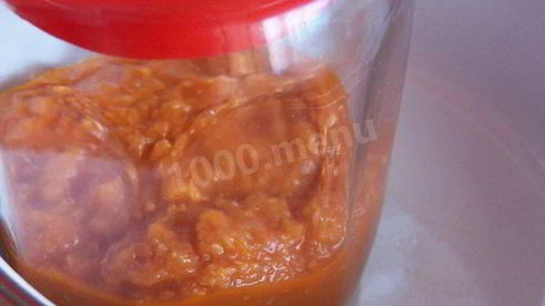 аджика из кабачков с томатной пастой на зиму