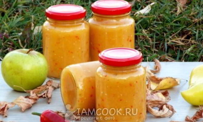 Аджика из кабачков с яблоками на зиму